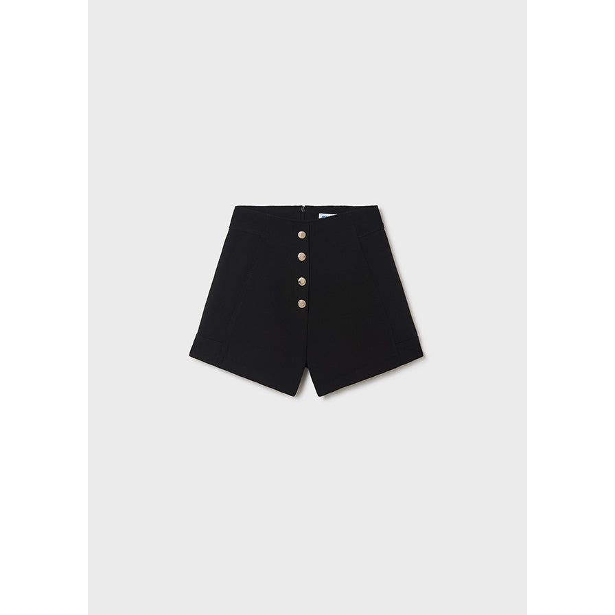 Black Crepe Girls Shorts