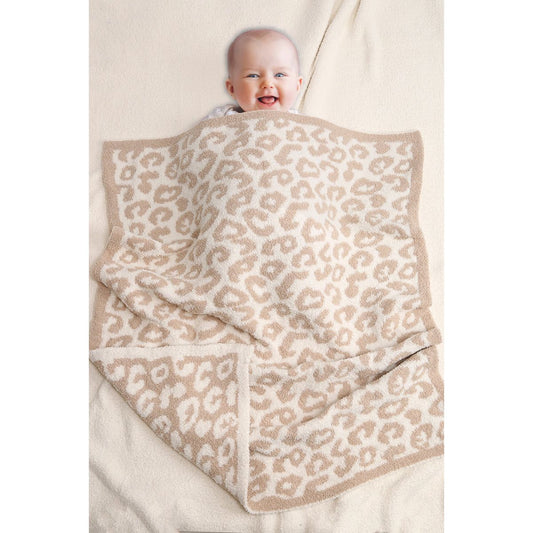 Beige Leopard Print Kid's Blanket