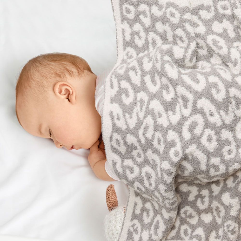 Grey Leopard Print Kid's Blanket