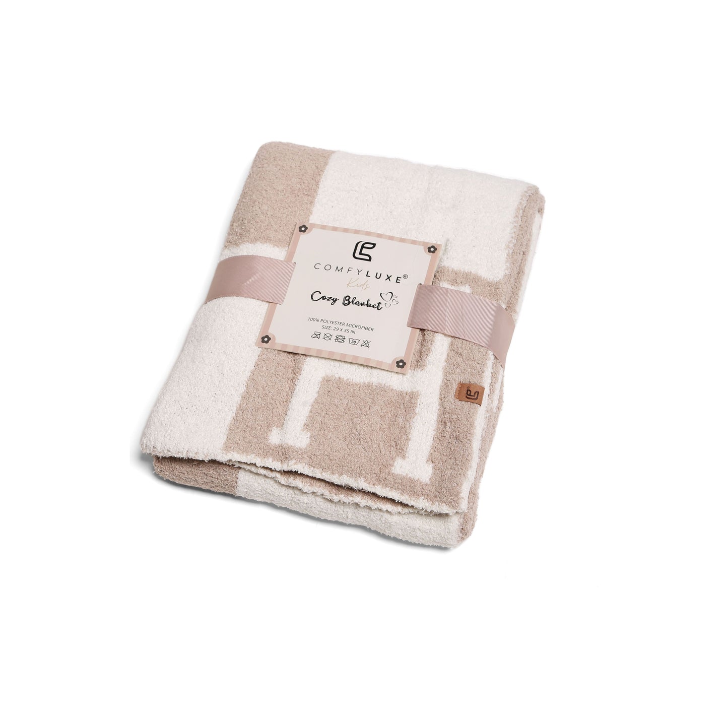 Beige Trendy "H" Initial Kids Blanket