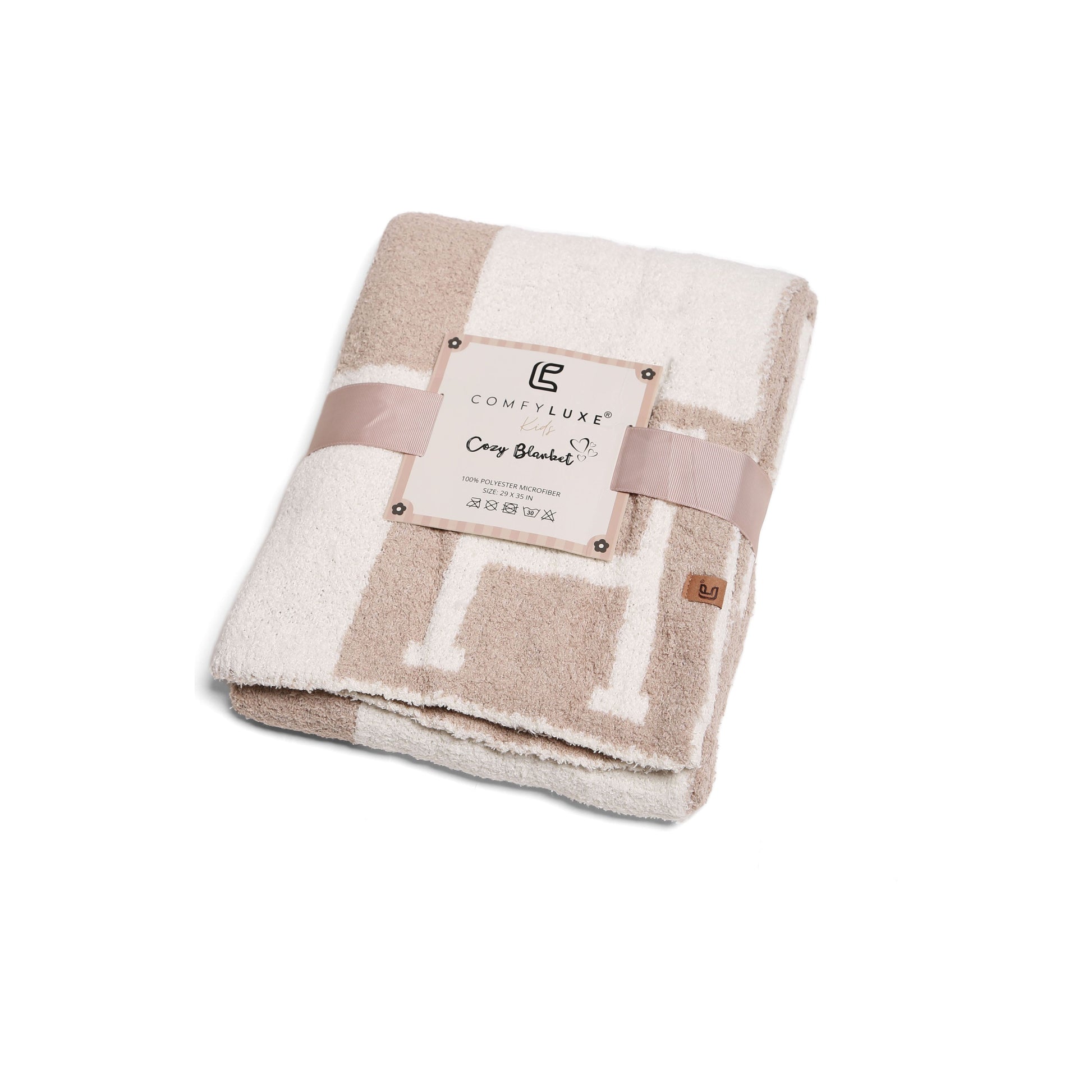 Beige Trendy "H" Initial Kids Blanket