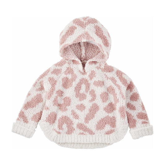 Pink Chenille Leopard Toddler Poncho