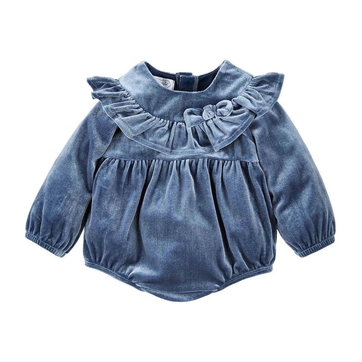 Blue Velvet Baby Romper