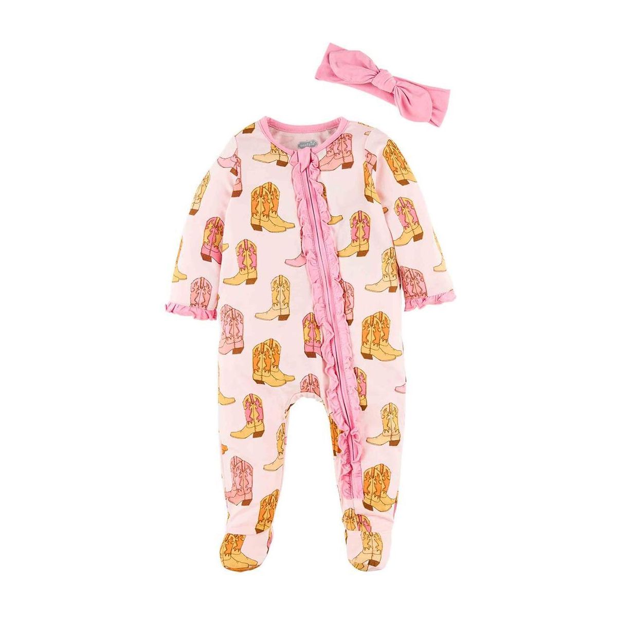 Pink Cowboy Boot Sleeper w/ Headband