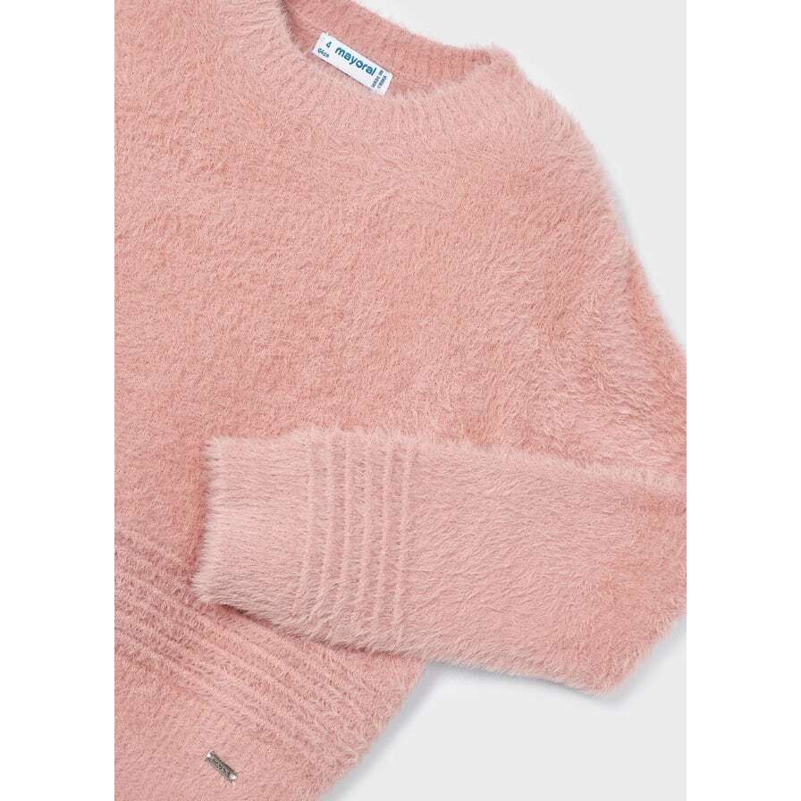 Nude Pink Faux fur knit Sweater