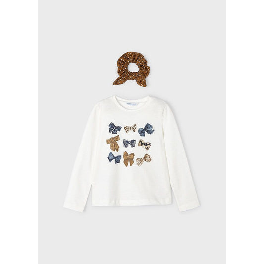 Multi Hairbow L/S T-Shirt w/ Matching Hair Scrunchy