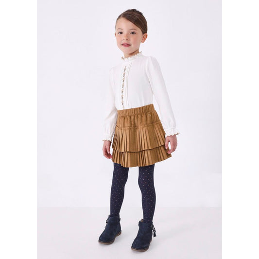 Brownie Faux Suede Pleated Skirt