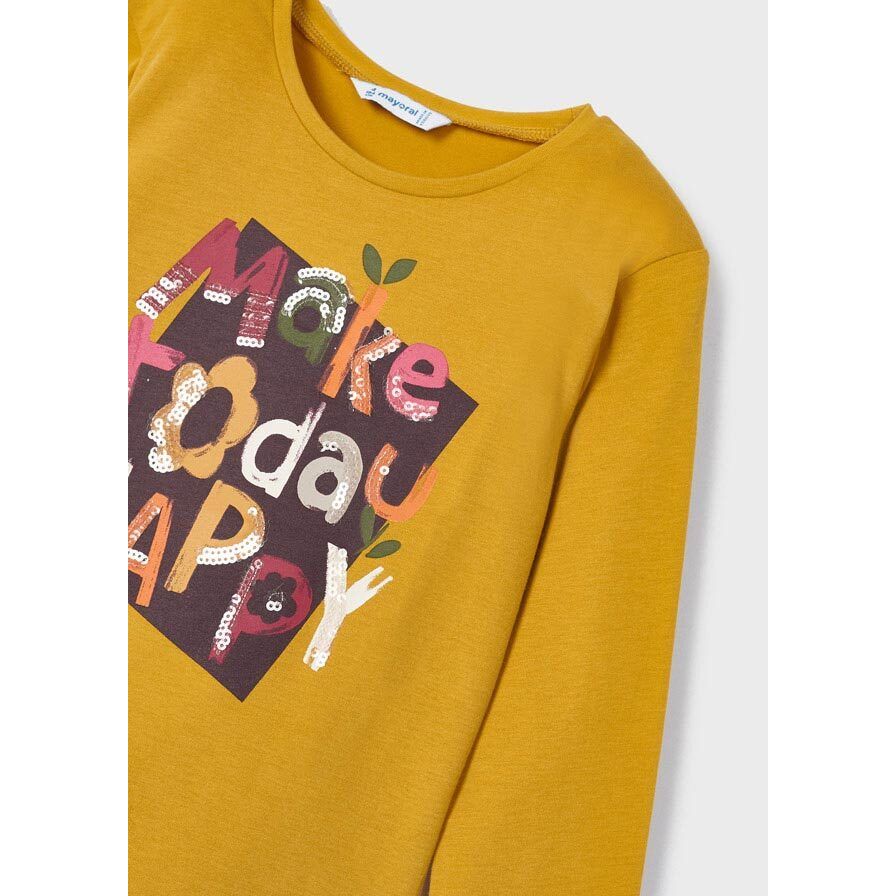 Make Today Happy Mustard L/S T-Shirt