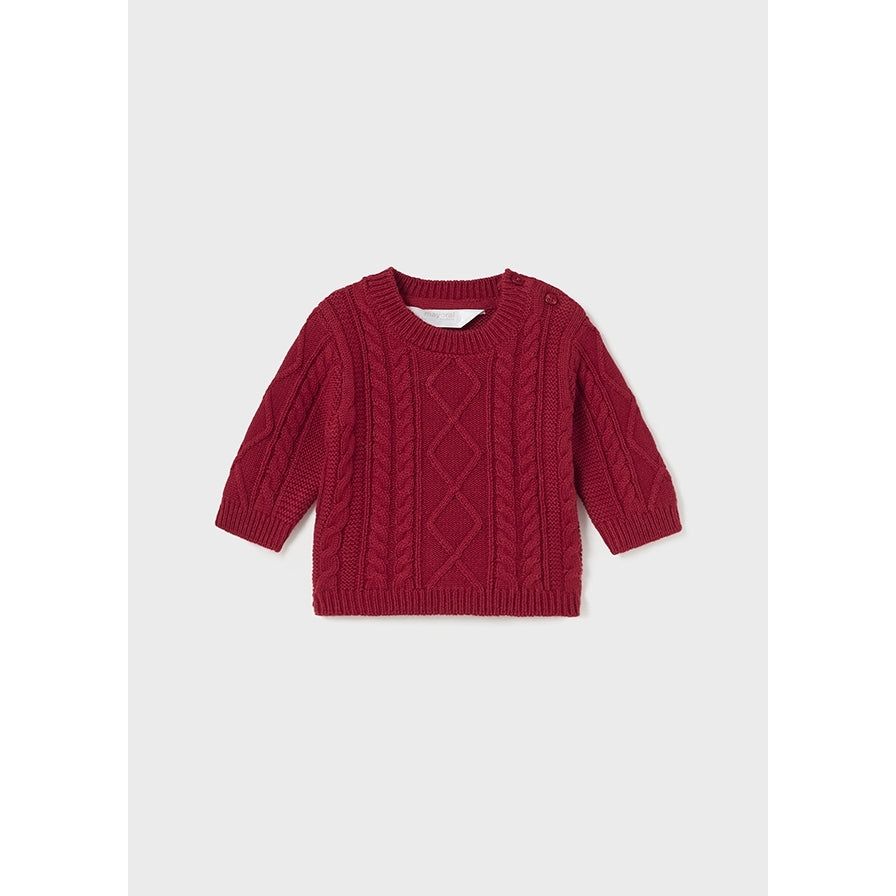 Cherry Braided Baby Sweater