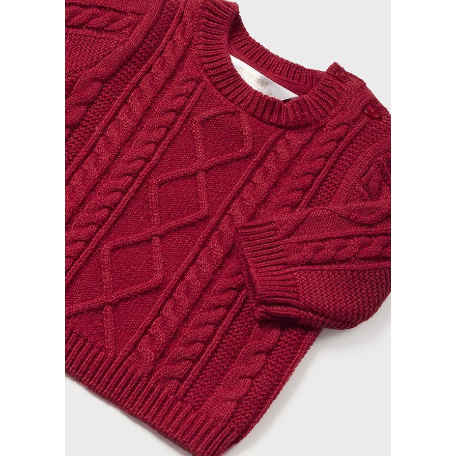 Cherry Braided Baby Sweater