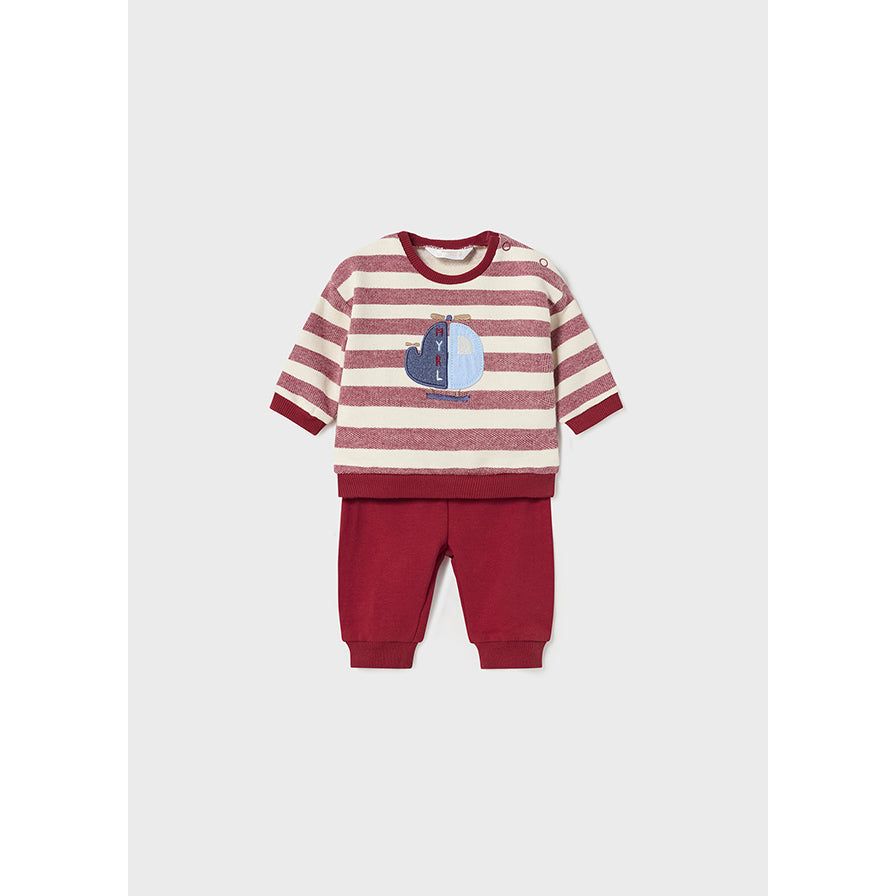 2pc Stripes Helicopter Sweatsuit Set
