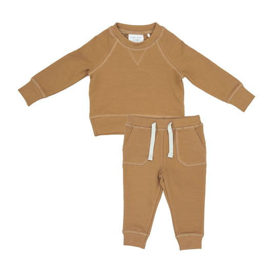 Pale Gold Raglan Sweatshirt & Jogger Set
