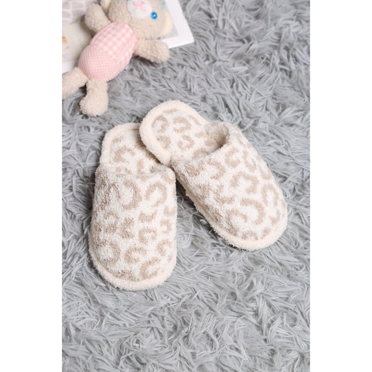 Beige Leopard Kid's Slippers