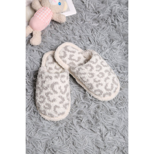 Grey Leopard Kid's Slippers