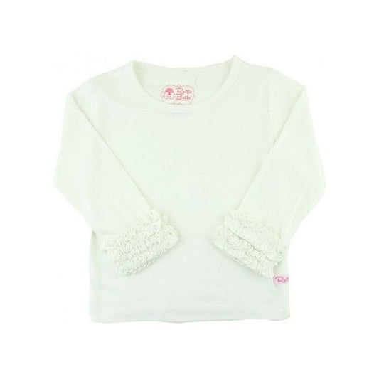 Ivory Ruffled Long Sleeve Layering Tee