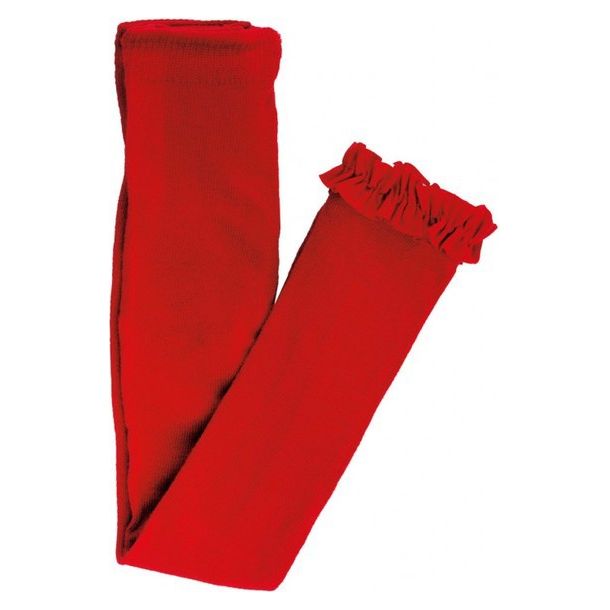 Red Footless Ruffle Tights